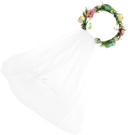 ARTSEWPLY Couronne De Roses Décorative Pour Femme Accessoire De Mariage Élégant Avec Voile Bandeau Fête De Mariée Et Cérémonie