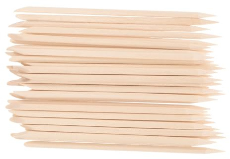 BESTYASH 100 Bâtonnets à Ongles en Bois Beige, 100 Pièces, Outil à Cuticules Multifonctionnel et Facile à Utiliser pour Manucure Professionnelle et Routine de Beauté