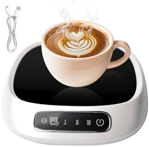Kaffee Tassenwärmer, Kaffeewärmer Teewärmer Getränkewärmer 3 Temperatureinstellungen Smart Schreibtisch Wärmer Elektrischer Getränkewärmer mit 1-8h Abschaltautomatik für Kaffee Tee Kakao Milch
