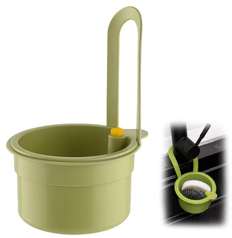 Sink Food Catcher, Kitchen Sink Strainer Basket for Efficient Draining, Compact Hanging Design for Small Kitchens, Green, 10.2cm x 12cm