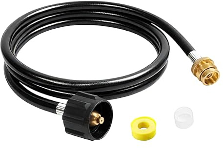 Arroopu Tuyau pour Bouteille De Propane - Tuyau à Gaz pour Barbecue Propane,Raccords de 1,8 m pour Barbecue Portable de Jardin Réchaud de Camping Brûleur Chauffant Torche