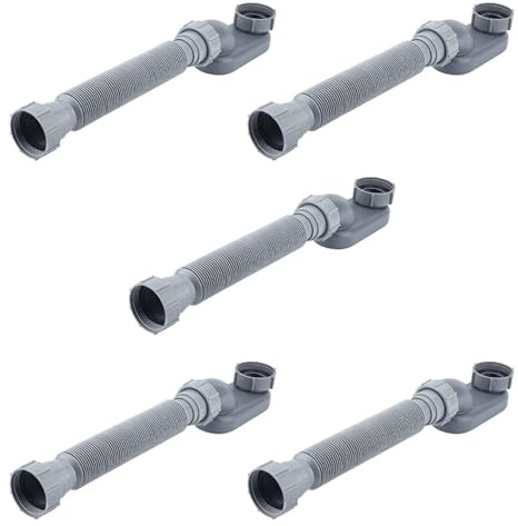 NIZEAMI 5X Profil Bas 1 1/2 P Siphon Flexible Baignoire Douche Tuyau de Vidange Plat P Siphon sur Pied Drain de Baignoire pour Baignoire Baignoire