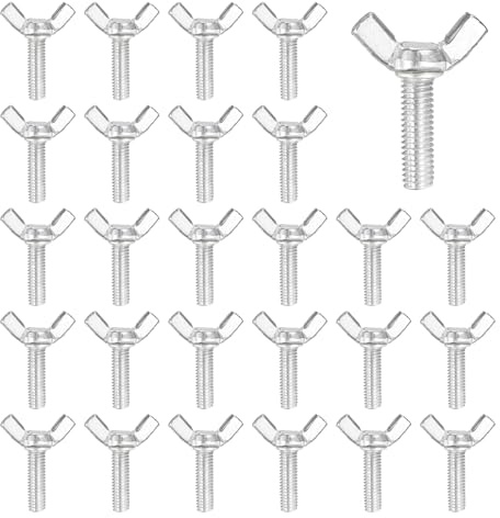 QUARKZMAN 40 Pcs Tornillos De Mariposa M6x20mm Tornillos De Ala Para Hogar | Con Tuerca Rápida, Acero Al Carbono Zincado, Máquinas Equipos Electrónicos