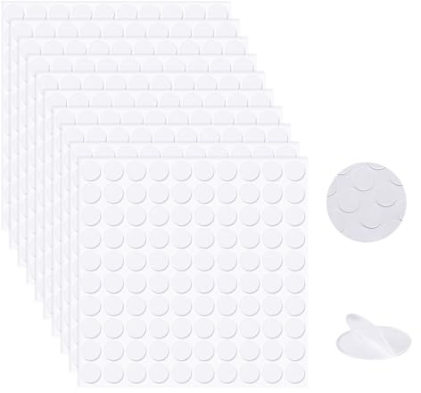 Xelsluthe 1000 Stück Doppelseitige Klebepunkte, 10mm Transparent Klebepads Vorgeschnittene Runde Klebemasse, Wasserdichte Foto Posteraufkleber für Festdekoration Ballon Basteln Nagelkunst Klebepunkt