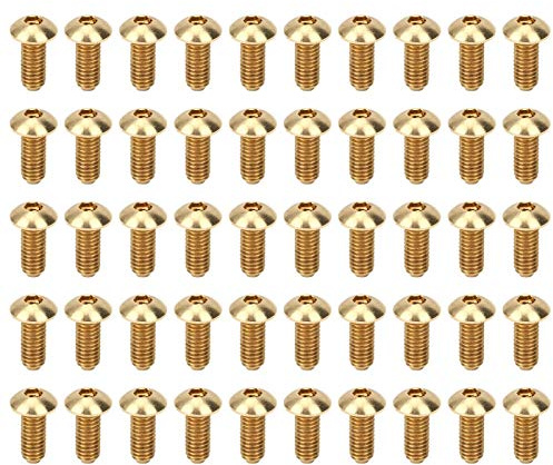50 vis à douille hexagonale M4 à tête demi-ronde en cuivre pur, plusieurs longueurs incluant 8 mm, 10 mm, 12 mm et 16 mm pour l’électronique et le matériel de précision (M4*10mm)