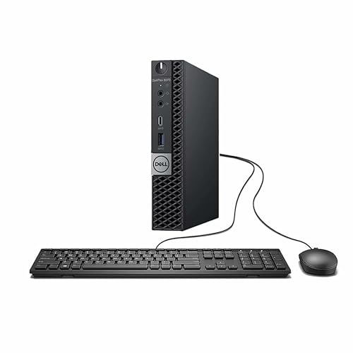 Dell Optiplex 5070 Mini Desktop, Intel Core i5-9500T, 16 GB di RAM, 512 GB SSD, WiFi, Bluetooth, tastiera QWERTY americana, Windows 11 Pro (ricondizionato)