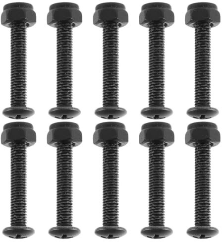 ibasenice Kit de 10 Vis Noires en Acier pour Planche de Surf et Skateboard, Vis à Tête Fraisée Faciles à Transporter, pour Activités Extérieures et Maintenance