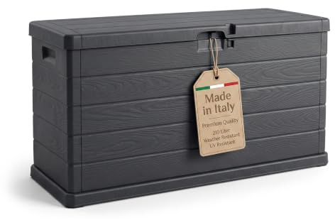 BigDean Kissenbox 210 Liter extra schmal für kleinere Balkone | Ideal für Balkon, Kleine Flächen