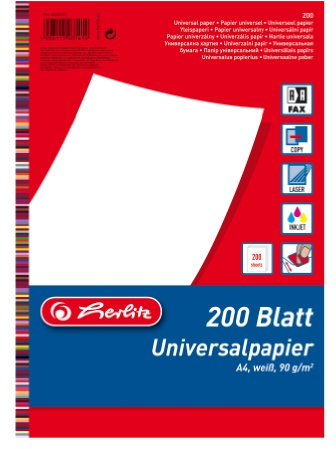 Herlitz 5033410 Universalpapier A4, 200 Blatt, 90g weiß