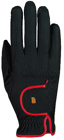 Roeckl Sports Guanti da equitazione LONA, Unisex, Nero/Rosso 7