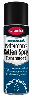 Caramba Performance Ketten Spray Transparent, Kettenfett für Motorräder, Sprühfett mit Verschleiß- und Korrosionsschutz, O-, X-, Z-Ring, 300 ml