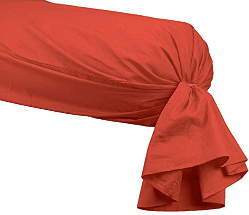Sensei Maison - Taie de traversin en Percale de Coton Soft Percale - 45x185 cm - Terracota