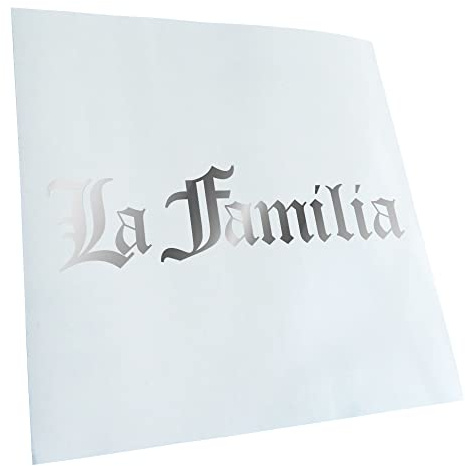 Kiwistar - Autoaufkleber - Chrom - 20x6cm La Familia - Heckscheibe Auto Aufkleber wetterfest für Kfz LKW Mofa Truck - Sticker außen selbstklebend Tuning Zubehör für Fenster Fahrzeug Scheibe
