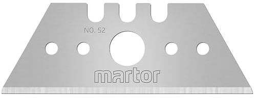 MARTOR 10 x Hoja trapezoidal, hojas de recambio Cúter, Cuchillo de seguridad, 19 mm, afilado, en dispensador, utilizable en 2 pliegues, nº 52