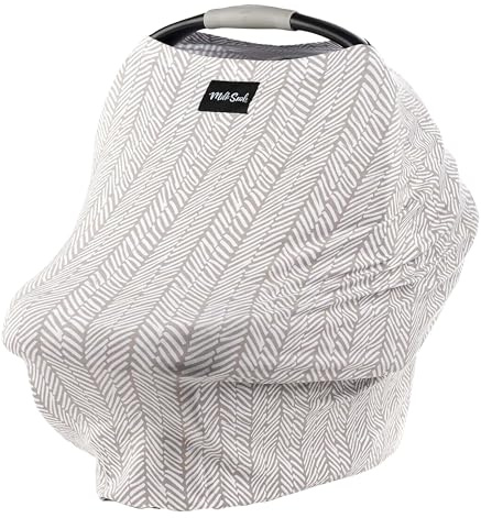 Milk Snob Original 5-in-1 Cover - Added Privacy for Breastfeeding, Baby Car Seat, Carrier, Stroller, High Chair, Shopping Cart, Lounger Canopy - Newborn Essentials, Nursing Top, Herringbone