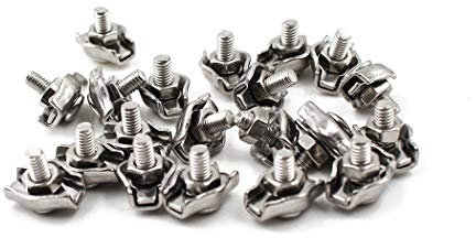 M3 morsetti per fune metallica,304 acciaio inossidabile unico Clip 20PCS