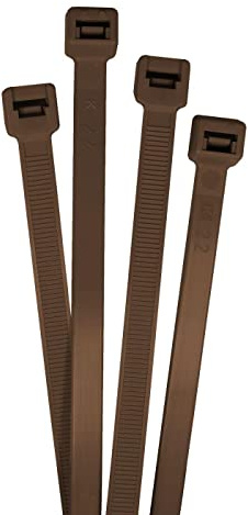 Lumonic 100 Stück Kabelbinder Braun | 430 × 9,0mm | bis 80kg Zugfestigkeit | Nylon PA6.6 | Farbcodierung, Industriequalität | Kabelmanagement, Industrie, Werkstatt, Haushalt