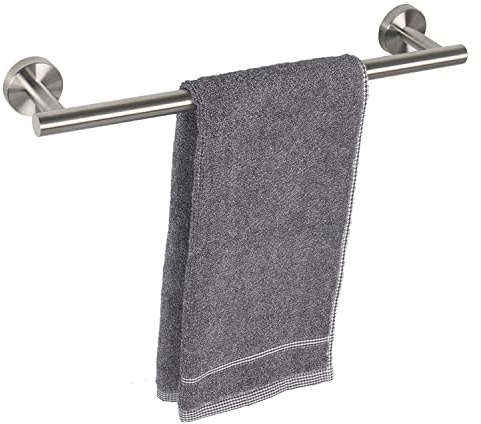 TocTen Bath Towel Bar - Thicken SUS304 Stainless Steel Bathroom Towel Holder, Towel Rod for Bathroom Heavy Duty Wall Mounted Towel Rack Hanger (16IN, Brushed Nickel)
