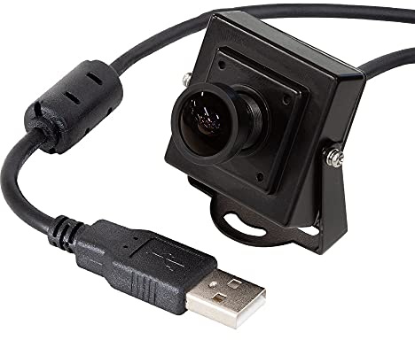 Arducam Fotocamera USB grandangolare da 16 MP con custodia in metallo, CMOS IMX298 Mini UVC USB2.0 4K Webcam video con microfono, con cavo da 1 m per laptop