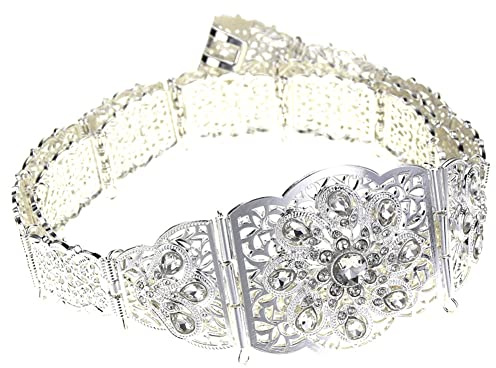 Cinturón de caftán marroquí para mujer, color dorado, cinturón árabe, para boda, novia, joyería de longitud ajustable, cadena de cintura