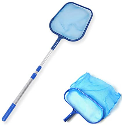 Lot De 2 Epuisette Piscine, épuisettes De Surface Pour Piscine, Filets De Fond De Piscine, Kit Nettoyage Piscine Avec Manche Telescopique De 105cm, Accessoire Pour Piscine, Spa, Source Chaude (Kit)