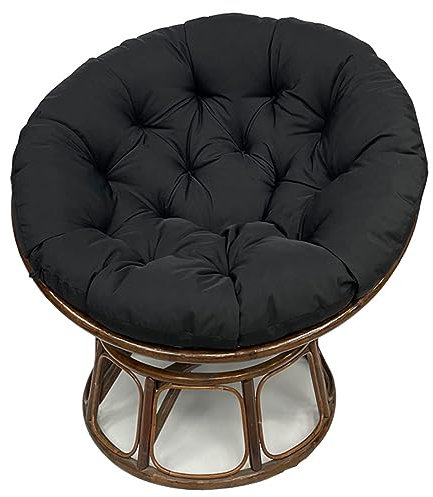 FUYAO Papasan Stuhl Kissen, Dicke Atmungsaktive Abnehmbare Papasansessel Kissen, Kein Geruch Colorfast Swing Hängende Ei Pad Für Innen/Outdoor, Lieblingskissen Für Haustiere(Size:80cm,Color:Black)