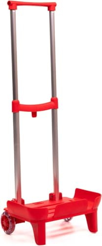 Devesa Carro Mochila Escolar para Niño y Niña Plegable y Resistente - Carrito Plegable con Ruedas para Mochilas Escolares - Trolley Escolar - D203 (Rojo)