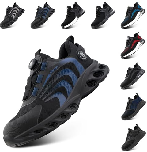 Hitmars Arbeitsschuhe Herren Sicherheitsschuhe Damen Stahlkappenschuhe Bequeme Kochschuhe Leicht Dachdeckerschuhe Schuhe Arbeit Blau EU 39
