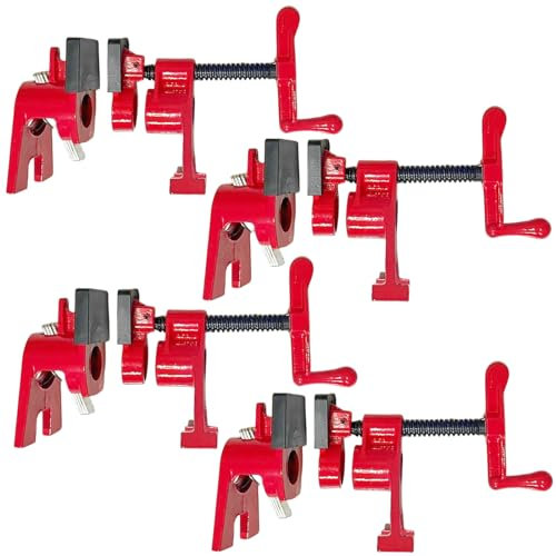 DURDUR Set di 4 morsetti per tubi Morsetti per tubi Set di morsetti a vite in ghisa malleabile da 3/4 pollici per set di montaggio per rivestimento della porta, morsetto a sgancio rapido, morsa, morse