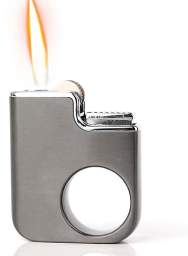 Kreative Paraffin-Feuerzeuge, Flint, Vintage-Feuerzeuge, Graben, für Kerzen, Küche, Camping, Kamin, Geschenke für Männer (Brennstoff Nicht enthalten) (Ring)