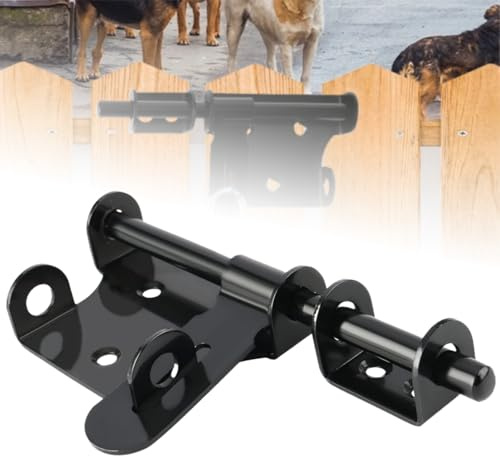 Gate Latch Bolt Lock Garden Shed Locks Heavy Duty Fence Slide Gate Bolt Latch Locks Hardware for Shed Wooden Fences Barn Yard Doors Outdoor Latch (6 Inch)