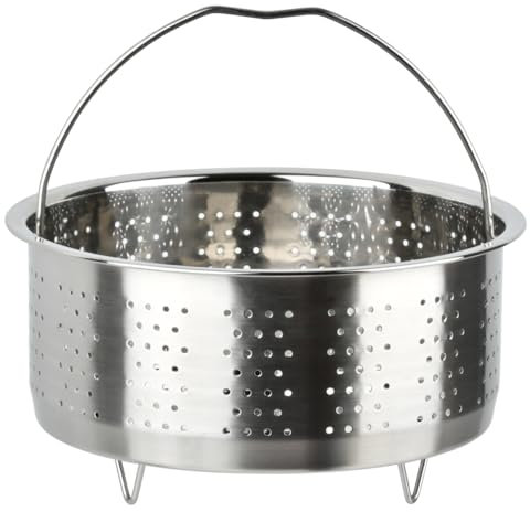 Cesta de Vapor Acero Inoxidable, TIMESETL Cesta de Vapor de Olla Arrocera, Cesto Accesorio para Cocción, Vaporeras, Cesta de Vapor Inoxidable con Asa, para Arroz, Verduras, Patatas, Huevos
