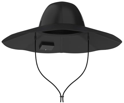 EF ECOFLOW Sombrero Solar, Sombrero Wearable con energía Solar de 360 Grados, Impermeable, Ultraligero, Plegable, con Dos Puertos USB-A y USB-C, Carga teléfonos Inteligentes (Tamaño: L-XL)