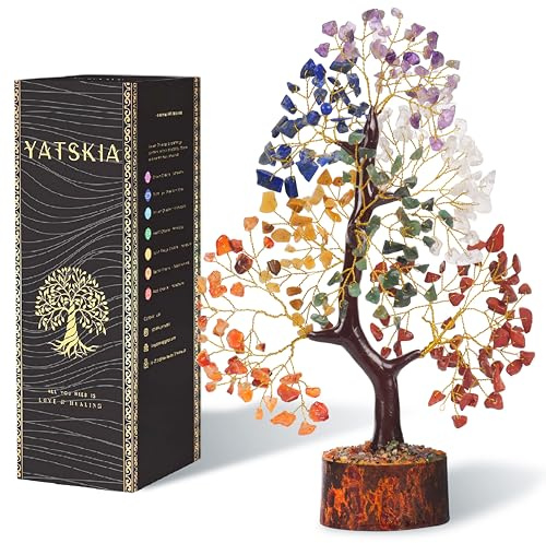 YATSKIA 7 Chakra Tree Of Life, Crystal And Gemstones, Birthday Gifts For Women, Decorative Home Accessories, Living Room Decor, Crystal Gifts For Women