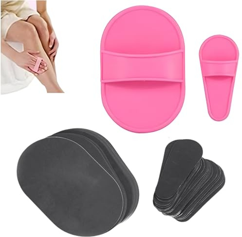 80 tamponi di ricambio per depilazione, 2 misure per gambe, bikini, viso, ascelle, esfoliazione manuale e rimozione dei peli, carta vetrata fine sostituibile
