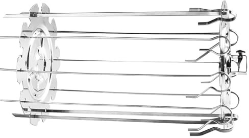 Fyearfly Cage à brochettes de rôtisserie pour barbecue, grille à kebab, en acier inoxydable pour four