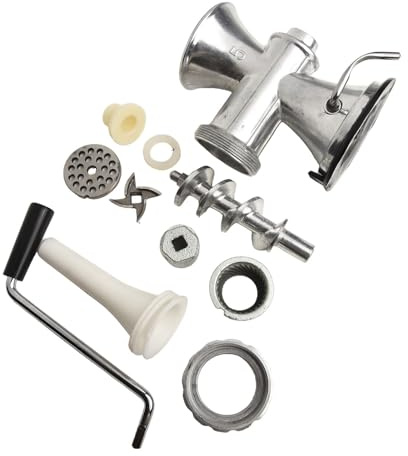 WIIYENA Hachoir à viande manuel et machine à farcir à saucisses, fonctionne à la main avec construction entièrement en métal pour un usage domestique et commercial, pour batteurs sur socle KitchenAid
