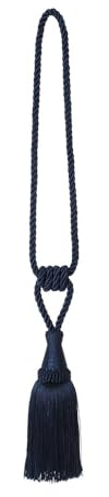 NDLHXKFRP Sujeta Cortinas, Alzapaños for Cortinas con borlas y Bolas for Colgar, Cuerda Trenzada, Multicolor, Paquete de 2(Navy)
