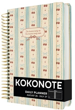 Kokonote Agenda 2026 2027 Dia por página A5 Cherry | Agenda Escolar, Mujer Universitaria, Oposiciones o Insituto, Págs. Alto Gramaje, Con Pegatinas y apartados funcionales