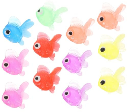 LIGHTAOTAO 12 Stück Künstliche Goldfische aus TPR für Aquarium Dekoration Korrosionsbeständig und Formstabil Deko für Fischglas und Aquarien Zufällige Farbe