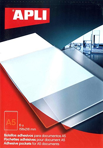 APLI 2576 - selbstklebende Taschen A5 6 u, 158 x 218 mm