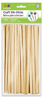 Multicraft Imports Krafty Kids CW520 hantverk naturligt hantverk Stir-pinnar, 19 cm x 0,6 cm, 80 delar