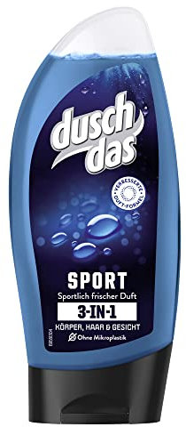 Duschdas 2-in 1 Duschgel und Shampoo Sport mit sportlich-frischem Duft dermatologisch getestet 250 ml (1er Pack)