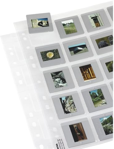 Hama 25 Diahüllen für bis zu 500 gerahmte Dias | Diahüllen transparent, Dia-Archivierung im Format 5x5cm, bis zu 500 Dias