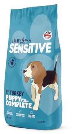 Burgess Sensitive Dry Puppy Food Rich in Turkey, 12.5kg