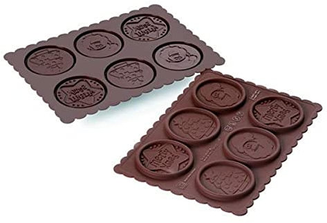 silikomart | CKC02 Molde de silicona para Bombones COOKIE XMAS SLIM, Antiadherente, 6 Bombones, Pack de 1 Molde para Bombones, Easy Choc, Ø 57 mm, h 5 mm, Volumen 34 ml, Made in Italy