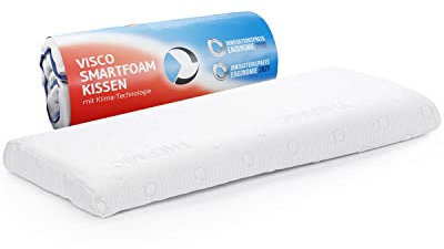 Bauchschläferkissen 40x80 HADAR low Thermic, Flaches 6cm Kopfkissen für Bauchschläfer, hochwertiger Memory-Foam, Thermoregulierender Bezug, Ergonomisches Schlaf-Kissen für Bauchlage, passt in 40 x 80