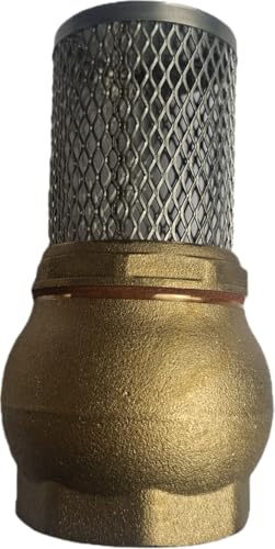 Messing-Fußventil mit Edelstahl-Saugkorb - Rückschlagventil - Innengewinde zum Anschluss an Pumpen, 1 1/2 IG - 45 mm