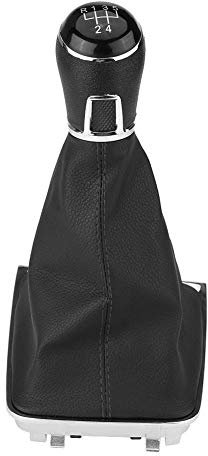 yafa pour pommeau de vitesse golf 7 Pommeau de Levier de Vitesse 5 Vitesses + Soufflet de Coffre en Cuir synthétique + Plastique pour Golf 7 MK7 2013-2017 Pommeau de levier de vitesse de voiture