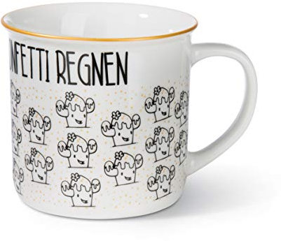 NICI 45017 Tasse Für dich soll es Konfetti regnen, Porzellan, 400ml